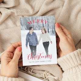 Elegant Red Foto Calligraphy Frohe Weihnachten