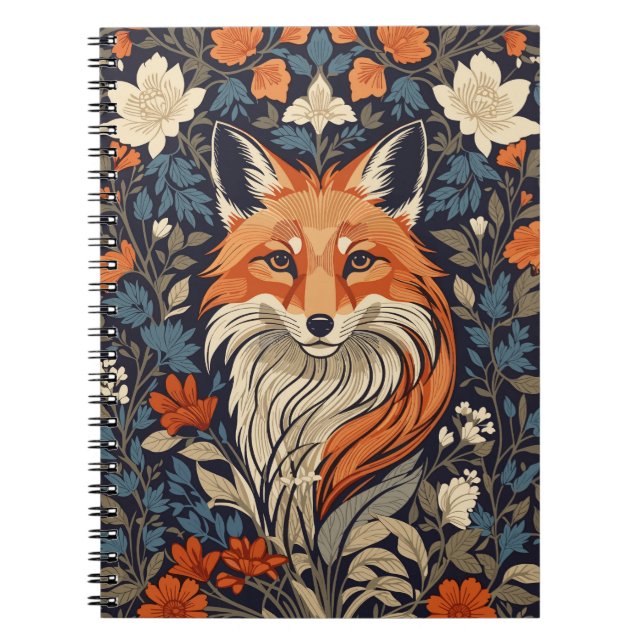Elegant Red Fox Face Woodland Wildlife Notizblock (Vorderseite)