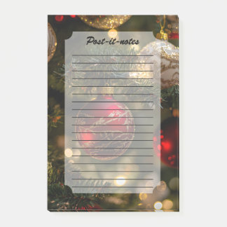 Elegant Red Gold Christmas Holiday Tree Post-it Klebezettel