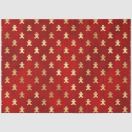 Elegant Red Gold Gingerbret Weihnachten Seidenpapier