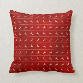 Elegant Red Gold Rentier Weihnachten Kissen
