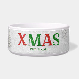 Elegant Red Green Kristall Merry White Christmas Napf