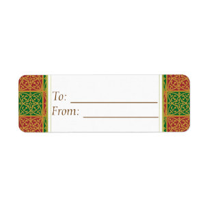 Elegant Red Green Lilie Gift Tag Labels