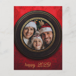 Elegant Red Happy New Year Postkarte