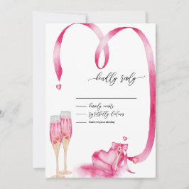 Elegant Red Hearts Champagne Glass UAWG Einladung