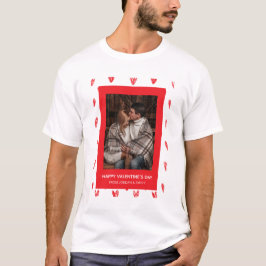 Elegant Red Hearts Happy Valentine's Day 1 Photo T-Shirt