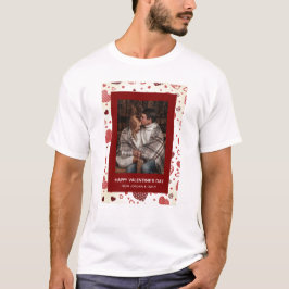Elegant Red Hearts Happy Valentine's Day 1 Photo T-Shirt