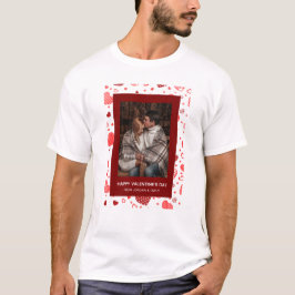 Elegant Red Hearts Happy Valentine's Day 1 Photo T-Shirt