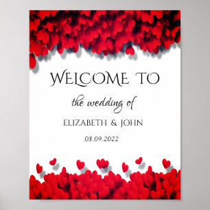 Elegant Red Hearts Poster