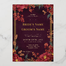 Elegant Red Jewel Tone Floral Wedding