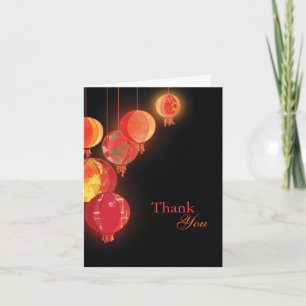 Elegant Red Lanterns Wedding Vielen Dank Dankeskarte