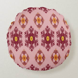 Elegant Red Mandala Geometric Bedroom & Home Texti Rundes Kissen