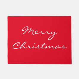 Elegant Red Merry Christmas Doormat Fußmatte