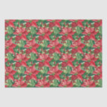 Elegant Red Poinsettias Christmas Seidenpapier<br><div class="desc">Rote Poinsettias und Blätter Papiertaschentücher,  wunderschön für Ihren Weihnachtsfeiertag Geschenke.</div>