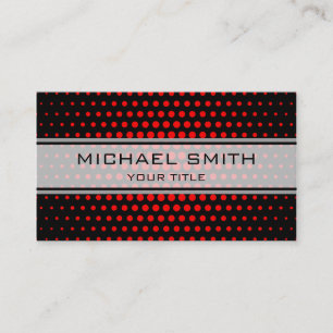 Elegant Red Polka Dot Pattern Visitenkarte