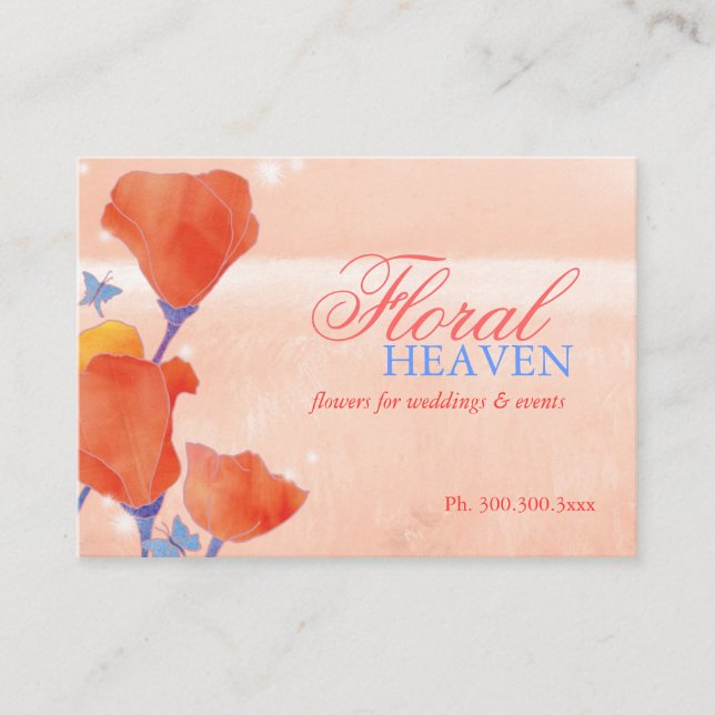 Elegant Red Poppy Visitenkarte (Vorderseite)