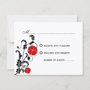 Elégant Red Poppy Wedding RSVP / Cartes de réponse