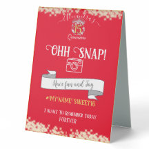 Elegant Red Quinceañera Spanisch Oh Snap Tag