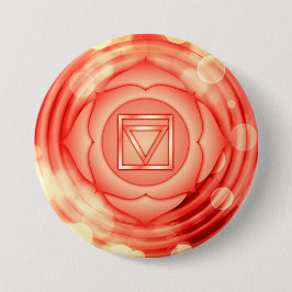 Elegant Red Root Chakra Zen Yoga Spiritual Button