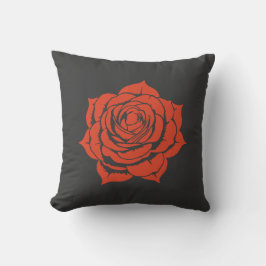 Elegant Red Rose Floral Design Throw Pillow Kissen