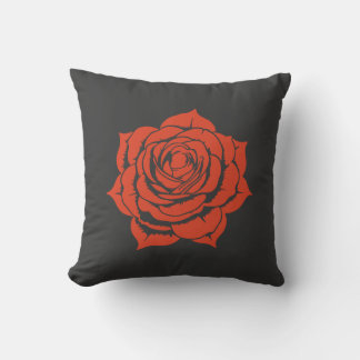 Elegant Red Rose Floral Design Throw Pillow Kissen
