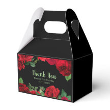Elegant Red Roses Flowers Birthday Party
