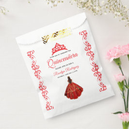 Elegant Red Royal Quinceñera Geschenktütchen
