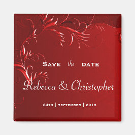Elegant Red Save the Date Magnet