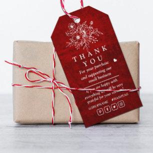 Elegant Red Scratch floral vielen Dank für das Ges Geschenkanhänger