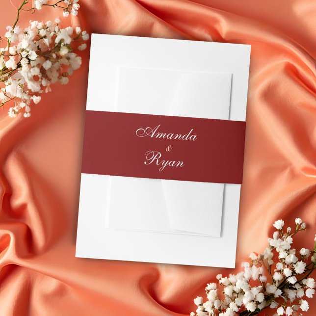 Elegant Red Script Wedding Einladungsbanderole (Von Creator hochgeladen)