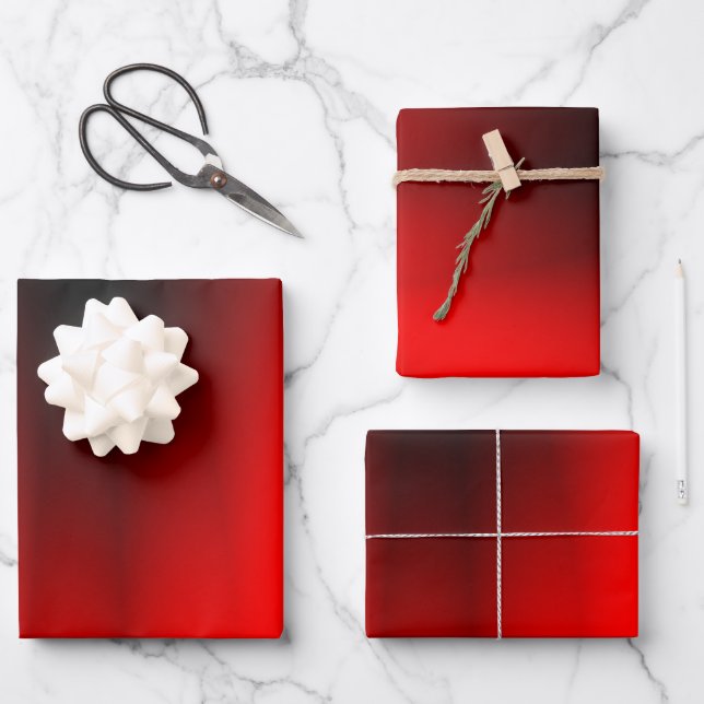 Elegant Red Splash Geschenkpapier Set (Vorderseite)