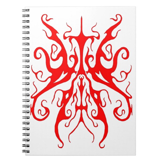 Elegant Red Tribal Mask Abstract Design Notizblock (Vorderseite)