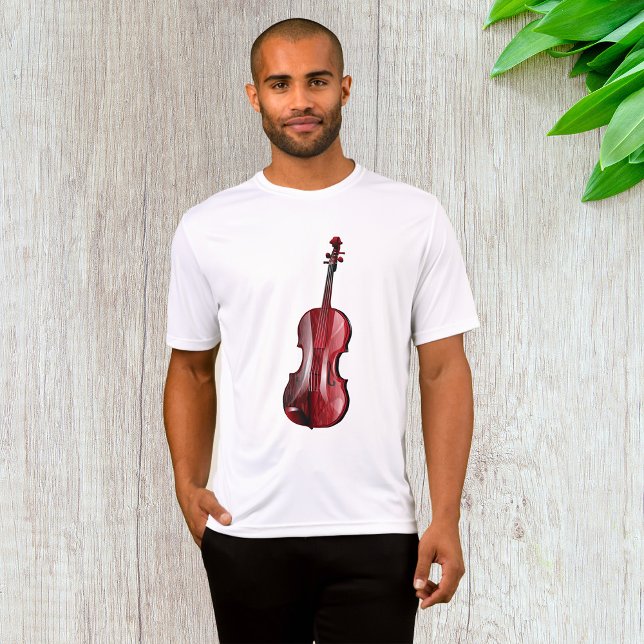 Elegant Red Violin Musical Instrument T-Shirt (Von Creator hochgeladen)
