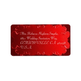 Elegant Red Wedding Address Labels Adressaufkleber