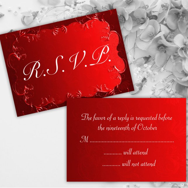 Elegant Red Wedding RSVP (Von Creator hochgeladen)