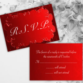 Elegant Red Wedding RSVP Karte