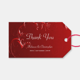 Elegant Red Wedding Vielen Dank Geschenkanhänger