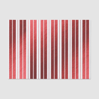 Elegant Red White Metallic Candy Striped Seidenpapier
