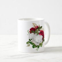 Elegant Red White Roses Bouquet Name
