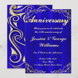 Elegant Regal Golden Typografy Jubiläum Einladung