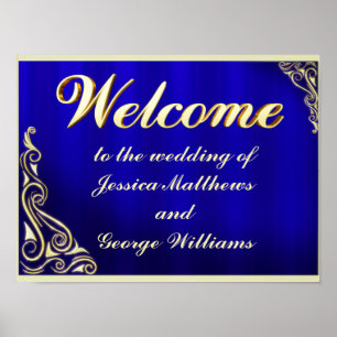 Élégant Regal Golden Typography Poster de bienvenu