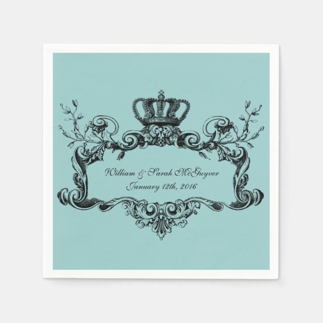 Elegant Regal Wedding Paper Napkins Serviette (Vorderseite)