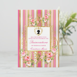 Elegant Regency Era Quinceanera Einladung