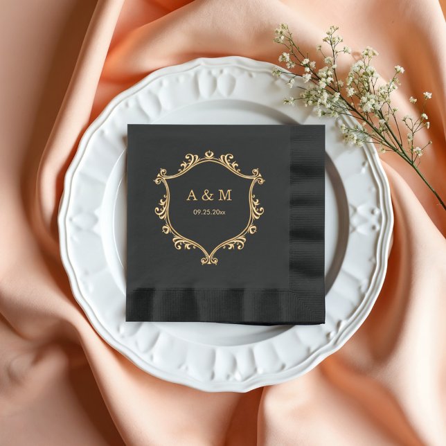Elegant Regency Monogram Wedding Servietten Mit Folie (Von Creator hochgeladen)