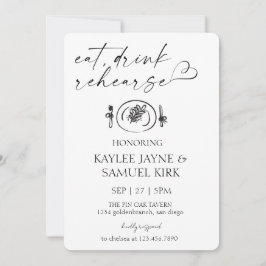 Elegant Rehearsal Dinner Invitation Einladung