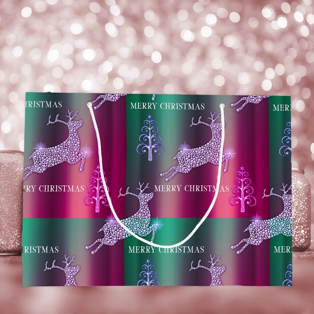 Elegant Reindeer Christmas Große Geschenktüte (Von Creator hochgeladen)