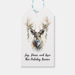 Elegant Reindeer - Freude, Frieden, Liebe Geschenkanhänger