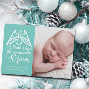 Elégant Religieux Baby Photo Angel Carte de Noël