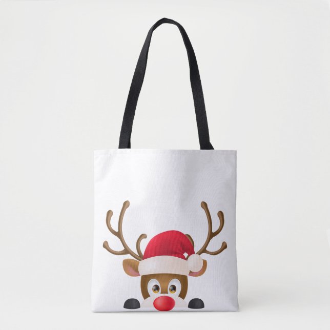 Élégant renne au Sac fourre-tout de Santa Hat (Devant)