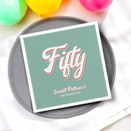 Elegant Retro 70er Groovy Einzigartiger 50. Geburt Serviette